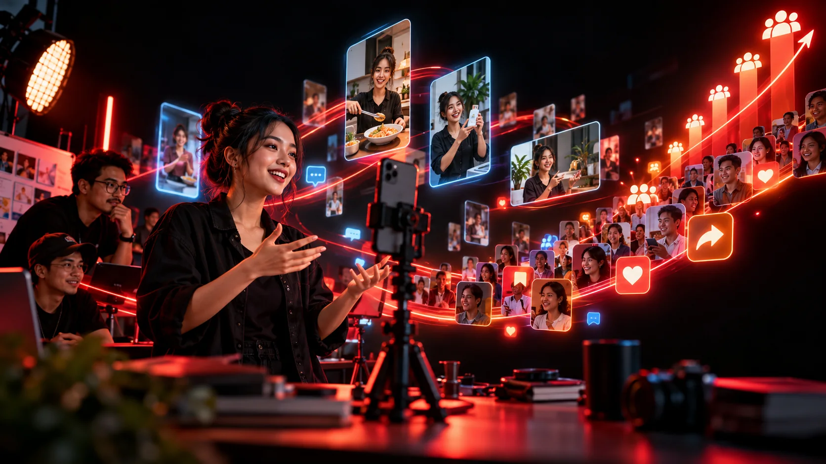 Tim konten Indonesia membangun pertumbuhan follower TikTok melalui serial video dan interaksi audiens